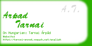 arpad tarnai business card